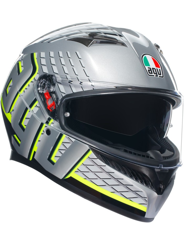 CASCO AGV K3 E2206 FORTY GREY/BLACK/YELLOW FLUOR TALLA M